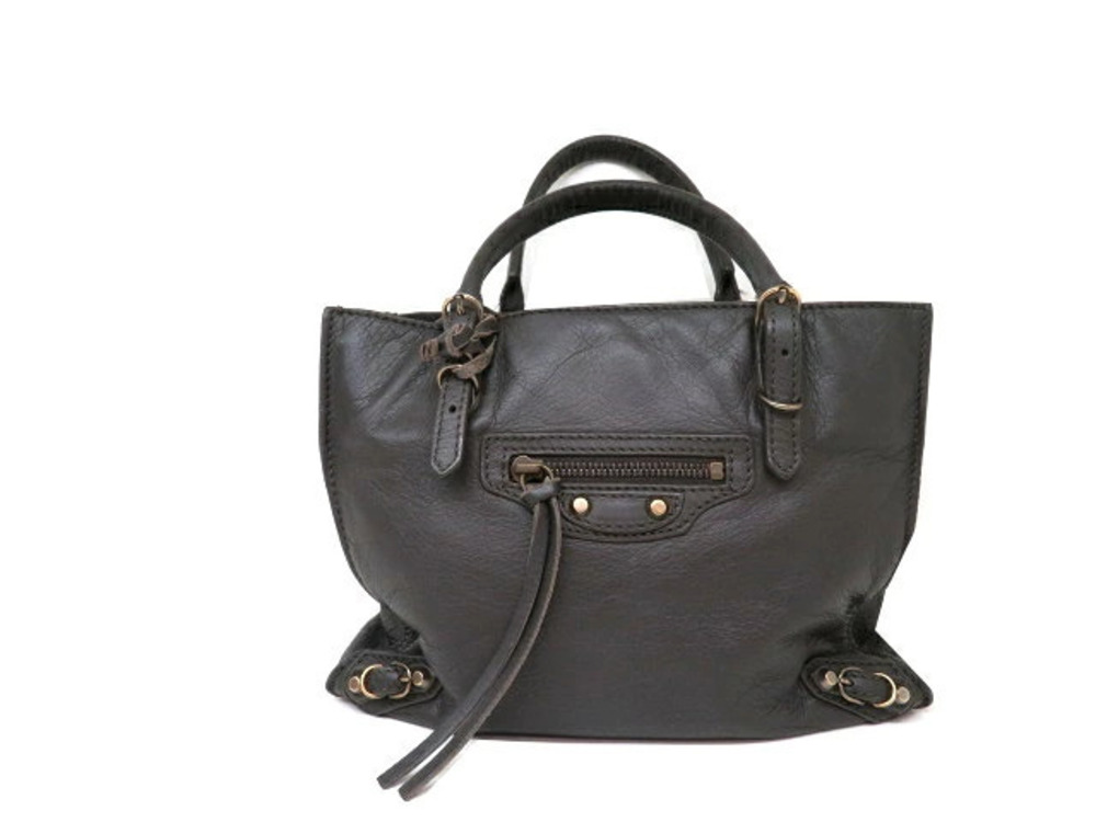Balenciaga Paper Tote Bag Calfskin Gray